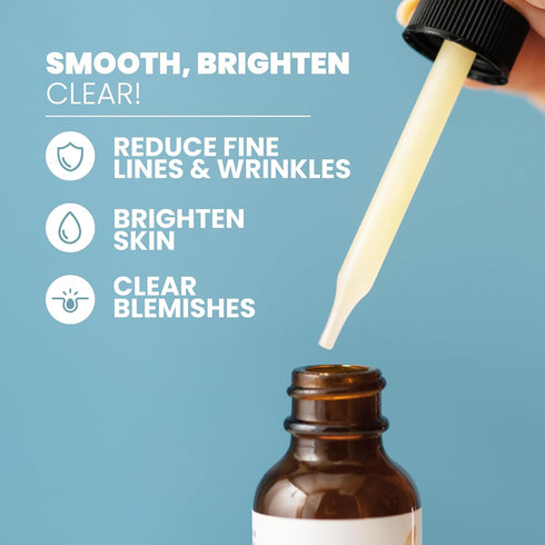 Vitamin C Serum for Face - Skin Clearing Serum with Salicylic Acid, Retinol, Niacinamide, and Hyaluronic Acid (1 oz)