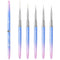 Makartt Nail Art Brush Set, 5pcs Liner Brush for Nails, Thin Nail Art Design Brush with Caps for Gel Polish Painting
