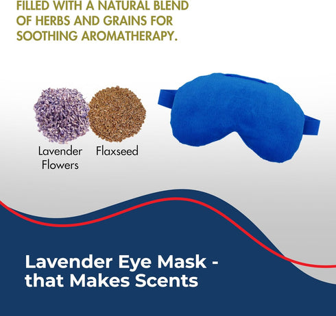 Lavender Weighted Eye Mask for Relaxation and Yoga, Cold Therapy Eye Mask, Blue