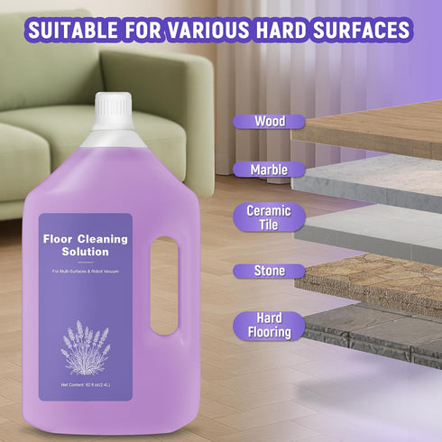 QKLYXEN 82 OZ/2.4 FL L Lavender Scented Floor Cleaning Solution Compatible with Dreame Cleaning Solution, Rich