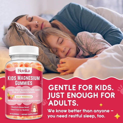 Gummies B6 60 Count Magnesium Glycinate for Kids: Calm Magnesium Supplement for Kids & Adults with Zinc Citrate, GABA