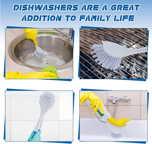 Hsei 6 11 Inch Pcs Blue and Green Kitchen Scrub Dish Brush Bulk with Anti Slip Handle Cleaning Dish Scrubber with Stiff