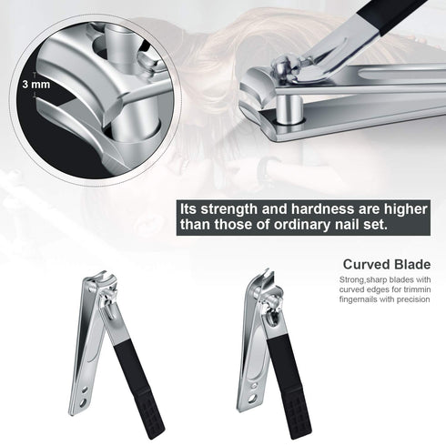 Professional Stainless Steel Nail Clipper Kit - 18pcs Travel & Grooming Set with Luxurious Case