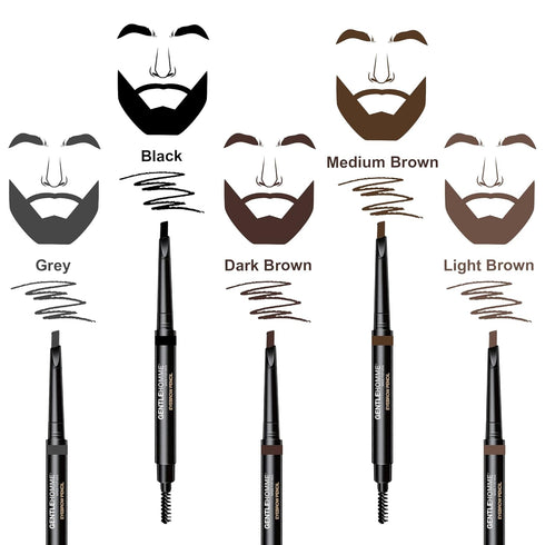 Men’s Eyebrow Pencil - 2-in-1 Brow Brush & Ultra-Thin Lead Pencil, Long-Lasting Color - Brown - 1pk