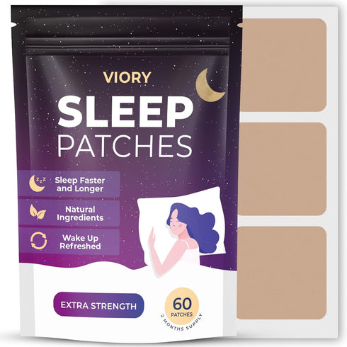 60 Extra Strength Sleep Patches for Adults - Fast Acting, 100% Natural, Skin-Friendly, Easy to Apply Before Sleeping