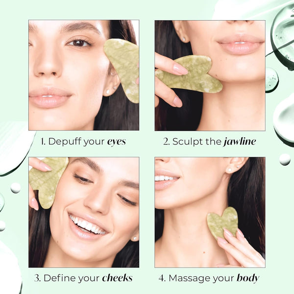 PLANTIFIQUE Gua Sha Facial Tools, Massage Tool for Jawline Sculpting, Essential for Your Skincare Routine