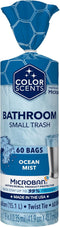 Color Scents Small Trash Bags - 4 Gallon, 60 Bags (1 Pack of 60 Count), Light Blue Bag in Ocean Mist Scent