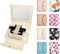 PU Lipstick Case Holder with Mirror, Holds 4 Long Lipsticks, Makeup Travel Organizer Bag for Women and Girls