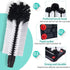 Havawish 2 Pack Water Bottle Cleaning Brush with Suction Base, 3 Head Bristle Bar Glass Washer for Sink, Cup Washer Brush Cleaner for Bar Beer Cup, Wine Glass, Long Leg Cup Kitchen Tools (Novel)