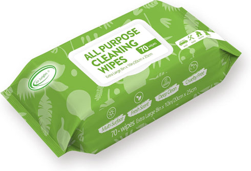 Air Jungles All Purpose Car and Home Cleaning Wipes, 70 Count, Extra Large Size