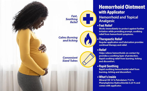 Hemorrhoid Treatment Ointment, Maximum Strength Pain Relief, Fast Acting Itch & Swelling, 2 oz (3 Pack)