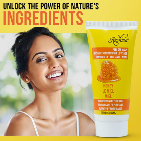 Reshma Beauty Honey Peel Off Mask | Removes Blackheads & Excess Oil | Pore Purifying | Cruelty Free | 5.07 oz (Pack of
