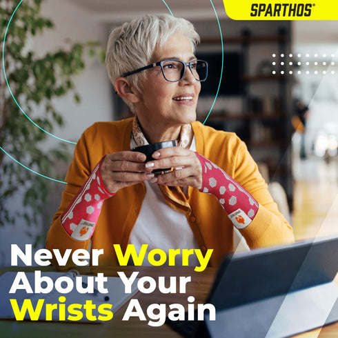 Sparthos Wrist Support Sleeves (Pair) Medical Compression for Carpal Tunnel and Wrist Pain Relief Wrist Brace for Men