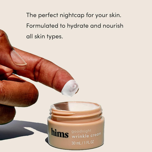 hims Goodnight Wrinkle Cream for Men, Night Cream with Caffeine, Hyaluronic Acid, Vegan, 1oz