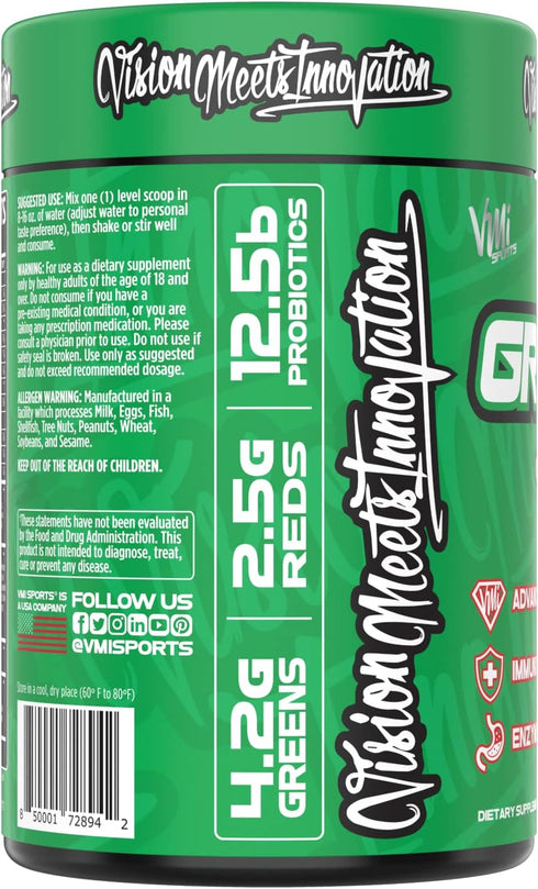 VMI Sports Greens + Reds Superfood for Immunity and Gut Health, 30 Servings (Chocolate)