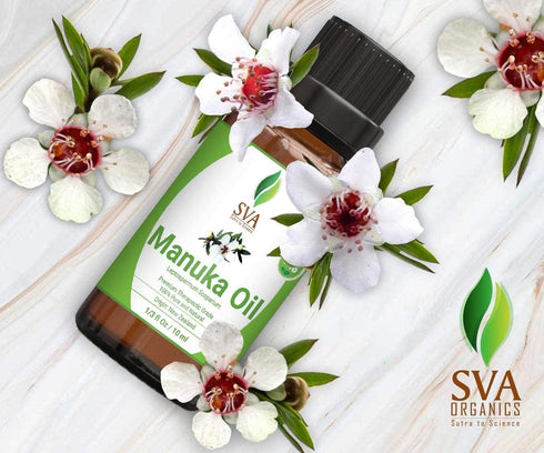SVA Organics 10 ml Manuka Essential Oil, Pure Natural Undiluted Oil for Skin, Face, Nails, Body Care & Aromatherapy