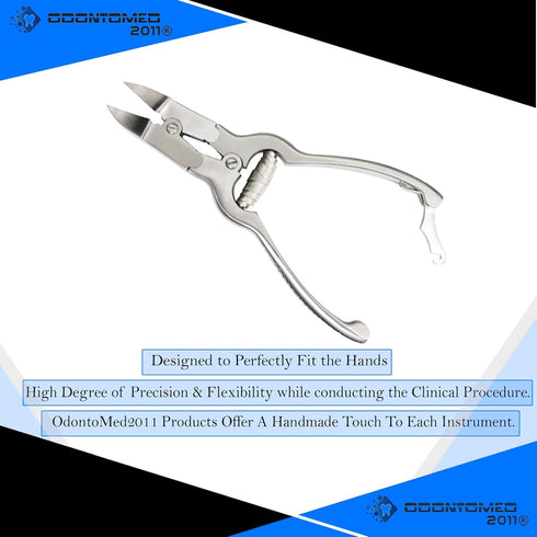 OdontoMed2011 Podiatrist Mycotic Toenail Nippers 6", Professional Double Action Nail Cutter Trimmer