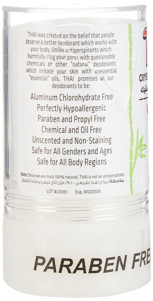 Natural Crystal Deodorant Stick, THAI, 4.25 Ounces
