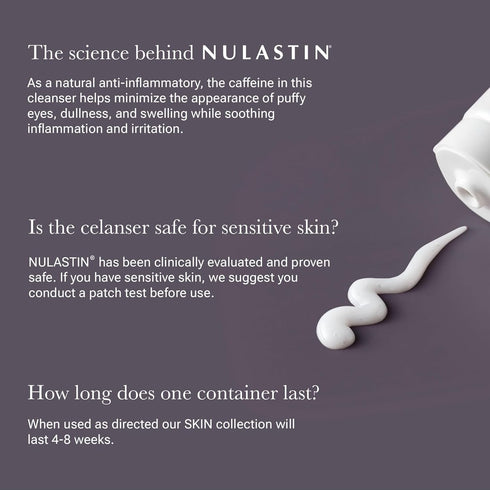 NULASTIN Gentle Exfoliating Facial Cleanser with Caffeine for All Skin Types, Vegan-Friendly & Cruelty-Free (4 oz)