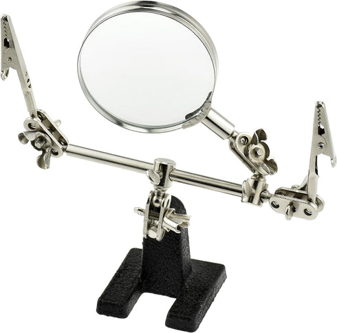 SE 4X Magnifying Glass with Helping Hand - 2-1/2 Inch Lens for Soldering and Jewelry Making