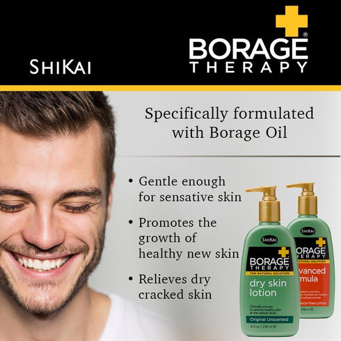 ShiKai Borage Therapy Hand Cream (2.5 oz) | Fast Relief Fragrance Free Moisturizer for Dry Skin with Oatmeal & Shea