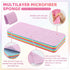 Houseen 12-Layer Tearable Microfiber Sponge Rag - Super Absorbent Reusable Cleaning Cloth with Rainbow Colors