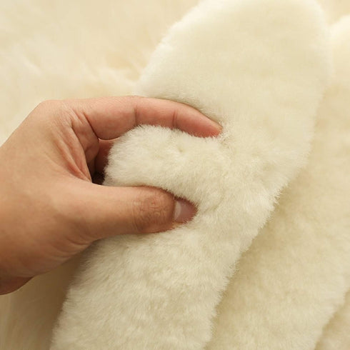 Australian Sheepskin Insoles - Thick and Warm Wool Insole for Women Men Replacement (8 M US Women)