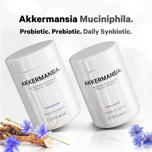 Codeage Akkermansia Muciniphila Probiotic Supplement - 90 Capsules, 3-Month Supply, 100 Million AFUs, Chicory Inulin