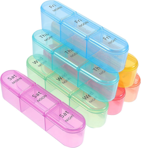 Large Capacity Pill Organizer Weekly Medicine Box with Seal, Moisture-Proof Compact Case