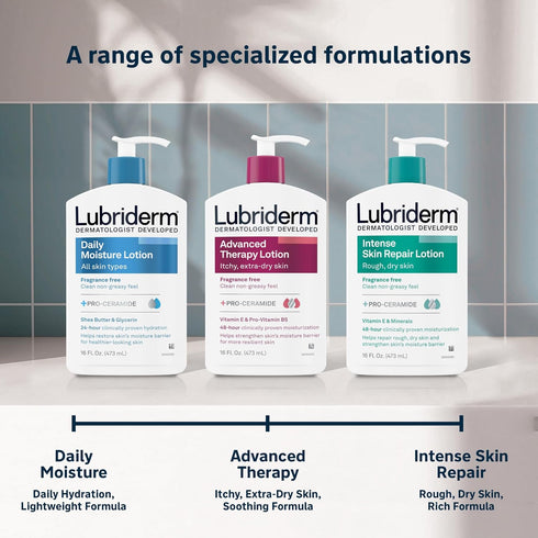 Lubriderm Daily Moisture Hydrating Unscented Body Lotion 16 fl. oz with Vitamin B5