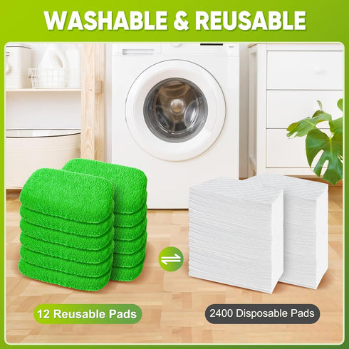 NXPPYY 12-Pack 100% Reusable Mop Pads Compatible with Sweeper Mop - Coral Fleece Washable Refills - Microfiber Dry