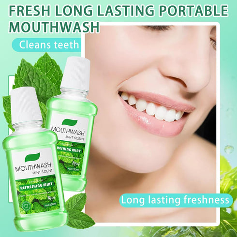 XMXueMei 2PCS 250ml,Mouthwash Set Fresh Mint Mouthwash for Oral Care,Bad Breath,Alcohol-Free,Mint Mouth wash