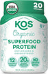 KOS Vegan Protein Powder, Unflavored & Unsweetened, Low Carb Pea Protein Blend, Organic Superfood, Meal Replacement for