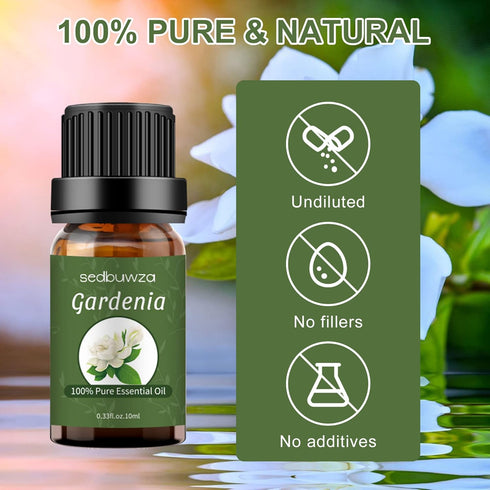 Sedbuwza Gardenia Essential Oil, 100% Pure Organic Gardenia Aromatherapy Gift Oil for Diffuser, Humidifier, Soap, Candle, Perfume
