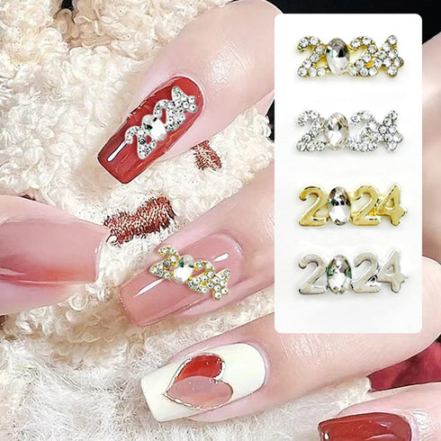 2024 Nail Art Decorations - Number Rhinestone Rivet 3D Alloy Glitter Design for Women s Manicure Crafts