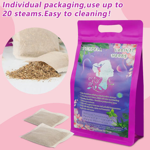 Yoni Herbs for Cleansing and Tightening, 100% Organic V Steaming Herbs (Filter Bag Packaging)