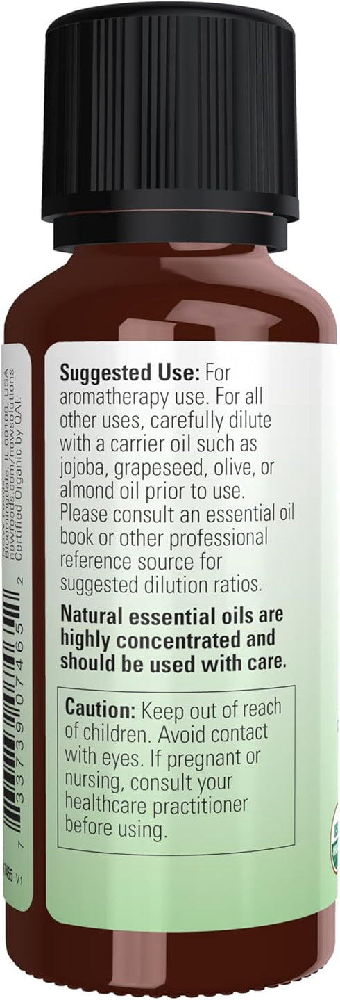 NOW Essential Oils, Organic Spearmint Oil, 100% Pure, Vegan, Child Resistant Cap, 1-Ounce, Stimulating Aromatherapy