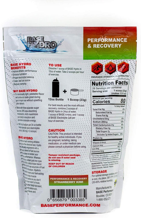 Hydro - Kiwi Strawberry | 28 Servings in Eco-Friendly Mylar Bag | Blend of Electrolytes and Carbs