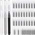 Patelai 100 Pieces Braces Brush for Cleaner Interdental Brush Toothpick, Dental Hygiene Flosser Tool (Black, White,