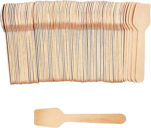 Mini Wooden Spoons - 4 inch Disposable Birchwood Ice Cream Dessert Spoons, 200pcs, Biodegradable Compostable