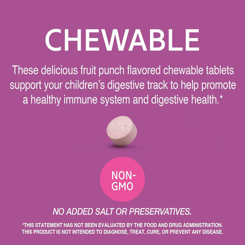 21st Century Zoo Friends Probiotic Chewable - 30 Count, Fruit Punch Flavors for Kids