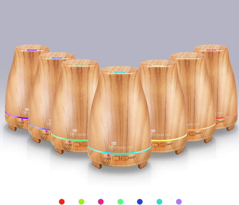 Diffuserlove Essential Oil Diffuser, 200ML Aroma Mist Humidifiers with 7 Color LED Lights, Auto Shut-Off