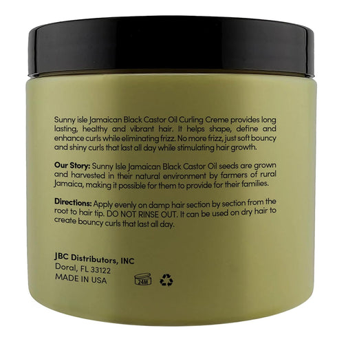 Sunny Isle Shea Coconut Curling Creme, 16OZ (Pack of 1), Infused with Jamaican Black Castor Oil