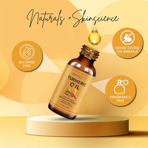 Turmeric Oil + Organic Moisturizer, Reduce Acne, Dark Spot Remover, Hydrate Dry Skin, Anti-Aging Glow Oil for Face,