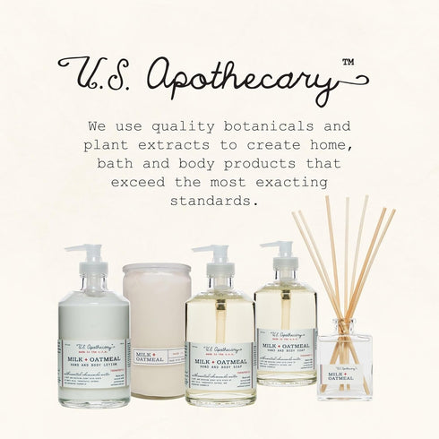 Sets 8 oz U.S. Apothecary Milk & Oatmeal Scented Diffuser Kit, Creamy-Sweet Scent with Oatmeal Extract, Diffuser