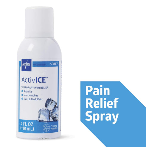 Medline ActivICE Spray Cooling Gel, Topical Pain Relief for Arthritis, Joint, Muscle, Back & Body Aches & Pain, 4 oz