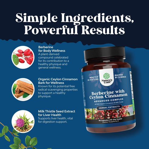 Balancing Berberine Plus 1200mg Per Serving Complex - Antioxidant Berberine with Ceylon Cinnamon, 90 Capsules for Heart