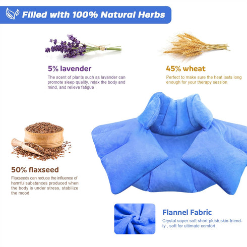 Nalax Microwave Heating Pad for Neck & Shoulder, Hot & Cold Herbal Wrap with Lavender Aromatherapy