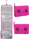 Relavel Hanging Travel Toiletry Bag for Women, Large Capacity Waterproof Organizer for Makeup and Accessories (Hot Pink)