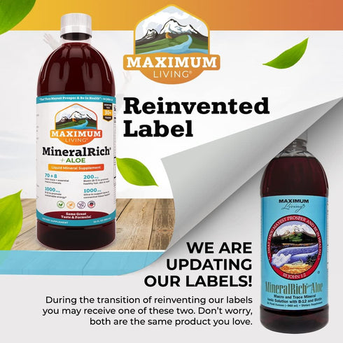 MineralRich Minerals Supplement with Aloe, Liquid Blend of Vitamins & Trace Minerals, 32 oz